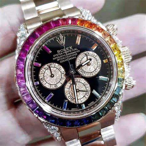 rolex rose gold rainbow